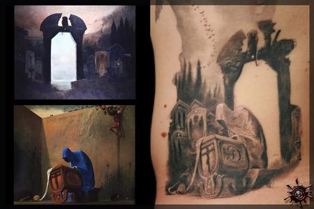 tattoos/ - Bottom merge from two reference paintings, Initial on the side of the Cradle: D.  - 59056